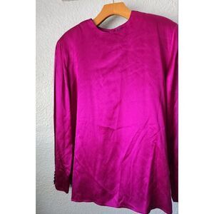 Baldanza silk vintage 80s 100% silk long sleeves shoulder pads